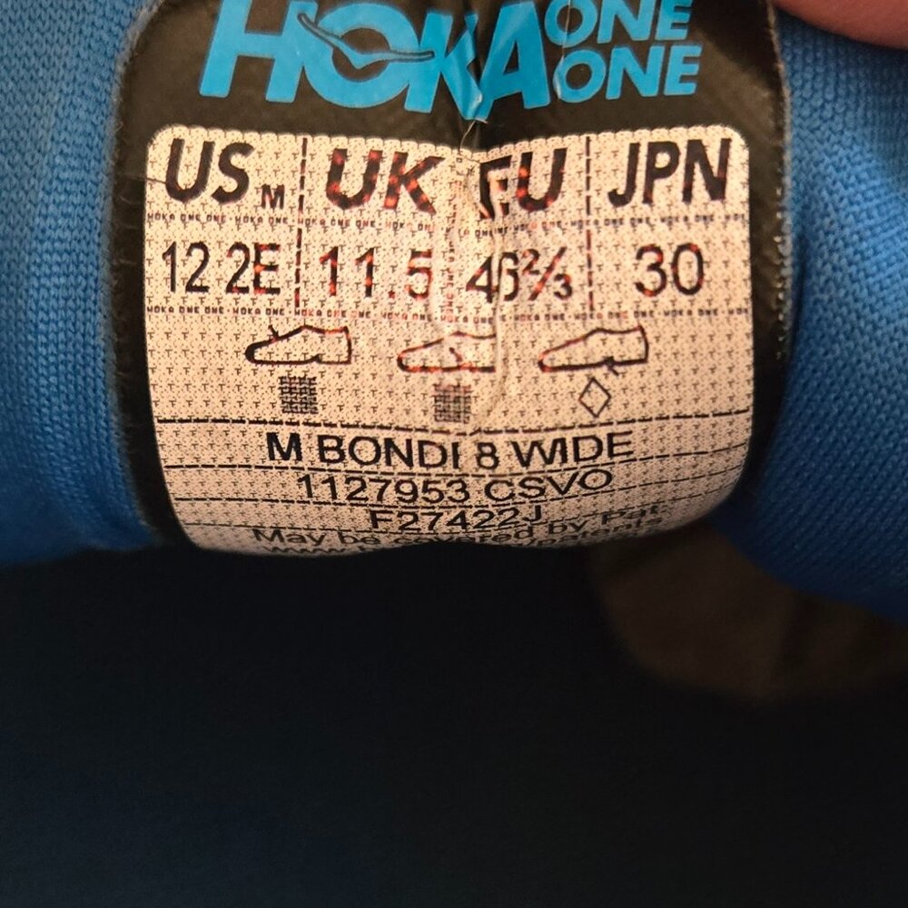Hoka One One Bondi 8 Coastal Sky Vibrant Orange Size 12 - Picture 11 of 11